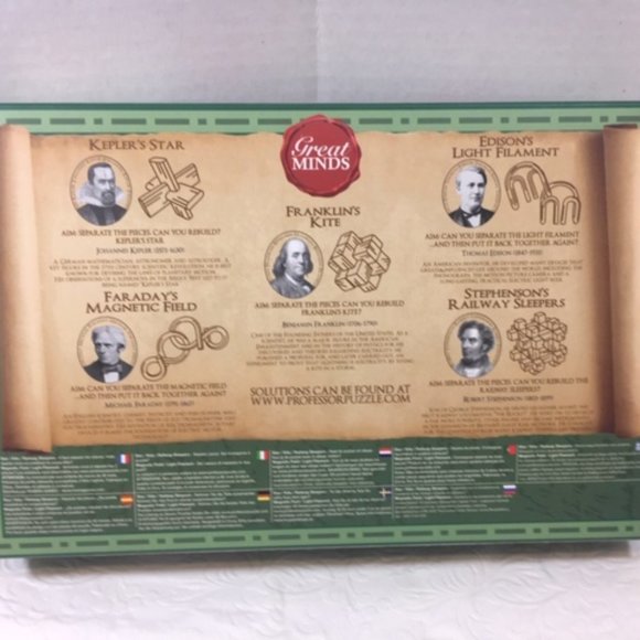 Professor Puzzle Great Minds Set of 5 Puzzle Compendium - Great Brain Games - Picture 3 of 6